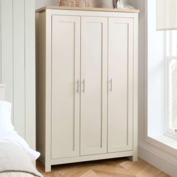 Highgate 3 Door Cream and Oak Wardrobe