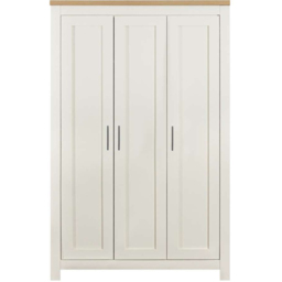 Highgate 3 Door Cream and Oak Wardrobe - thumbnail 3