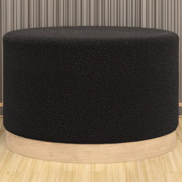 Lara Black Boucle Large Pouffe