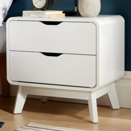 Home Source Nordica White 2 Drawer Bedside - thumbnail 1