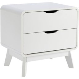 Home Source Nordica White 2 Drawer Bedside - thumbnail 2