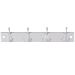 Decorails White 4 Double Hook Key Tidy Rail