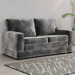 Jay-Be Urban 2 Seater Luxe Velvet Steel Sofa Bed with e-Pocket Mattress - thumbnail 1