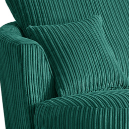 Luxor Teal Jumbo Cord Fabric Swivel Chair - thumbnail 4
