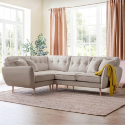Opry Faro 4 Seater Button Back Beige Right Hand Corner Sofa - thumbnail 1