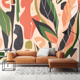 Origin Murals Abstract Leaf Shapes Wall Mural
