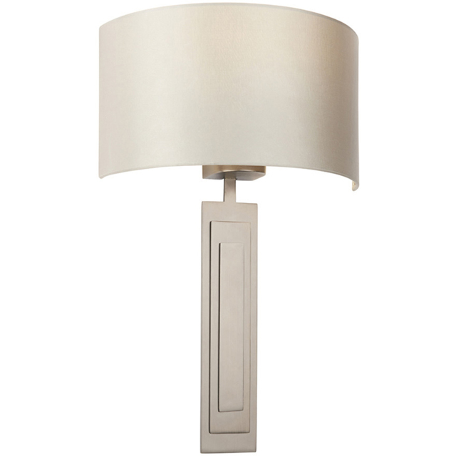Merano Olbia Brushed Bronze Mink Satin Fabric Wall Lamp - image 1
