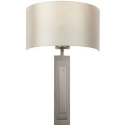 Merano Olbia Brushed Bronze Mink Satin Fabric Wall Lamp - thumbnail 3