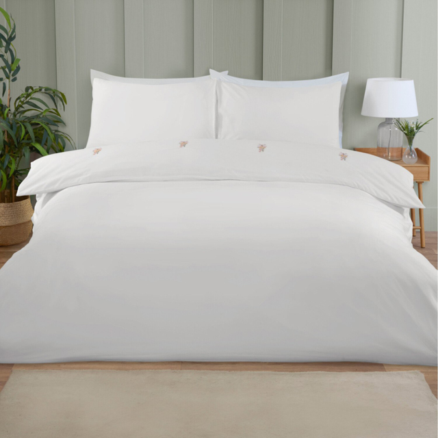 Yasmin Embroidered Duvet Set White Superking - image 1
