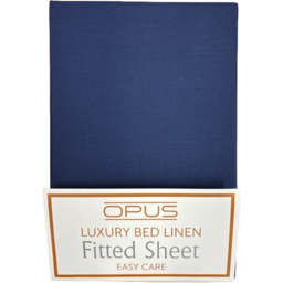 Opus Single Navy Polycotton Fitted Bed Sheet - thumbnail 3
