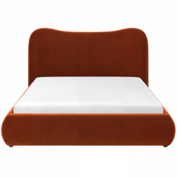 SOLACE+CO Ember Orange King Size Velvet Ottoman Bed - thumbnail 2