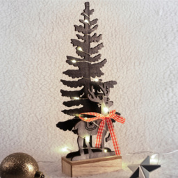 St Helens Wooden Festive LED Christmas Tree 31cm - thumbnail 4