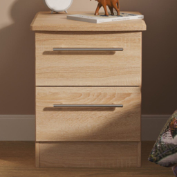 Crowndale Sherwood Bardolino Oak 2 Drawer Compact Bedside Cabinet - thumbnail 1