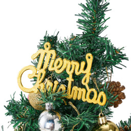 Living and Home Mini Artificial Christmas Tree with LED String Light and Baubles 54.5cm - thumbnail 4