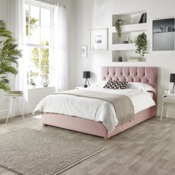 Catherine Lansfield Boutique Double Blush Velvet Ottoman Bed - thumbnail 3
