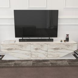 Decorotika Pearl Modern White Marble Effect TV Unit