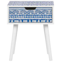 Birlea Santorini Blue and White Single Drawer Bedside Table - thumbnail 3