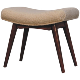 Artisan Furniture Honey Caramel and Cream Single Seater Solid Wood Curved Bench - thumbnail 3