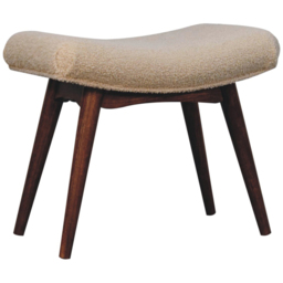 Artisan Furniture Honey Caramel and Cream Single Seater Solid Wood Curved Bench - thumbnail 4