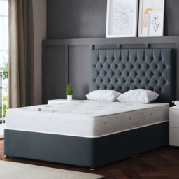 DS Living Seraphine Super King Steel Upholstered Panel Divan Bed