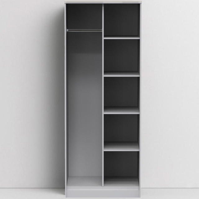 Crowndale Diamond Ready Assembled Matt Shadow and Grey Tall Open Wardrobe - image 1