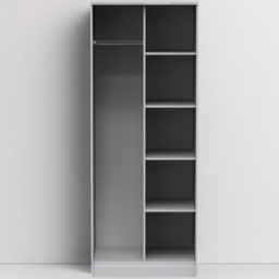 Crowndale Diamond Ready Assembled Matt Shadow and Grey Tall Open Wardrobe - thumbnail 1