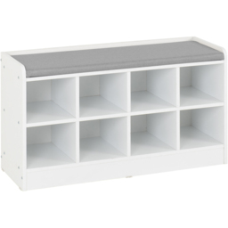 Seconique Portland White and Steel Fabric Shoe Bench - thumbnail 2