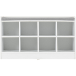Seconique Portland White and Steel Fabric Shoe Bench - thumbnail 3