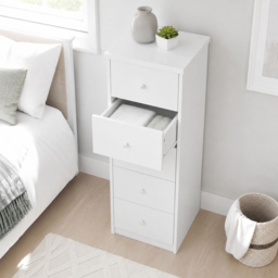 Core Products Erin White Finish 5 Drawer Narrow Chest of Drawers - thumbnail 4