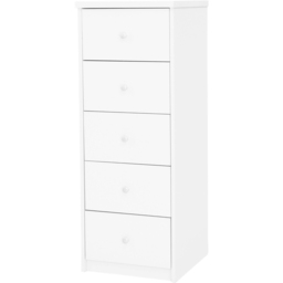 Core Products Erin White Finish 5 Drawer Narrow Chest of Drawers - thumbnail 3