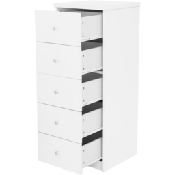 Core Products Erin White Finish 5 Drawer Narrow Chest of Drawers - thumbnail 2