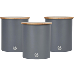 Swan 3 Piece Slate Grey Canisters - thumbnail 1