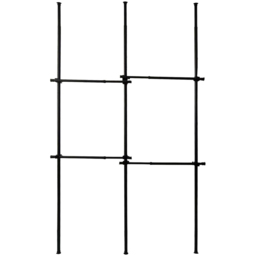 House of Home 2 Tier Double Telescopic Hanging Rail Adjustable Black Wardrobe