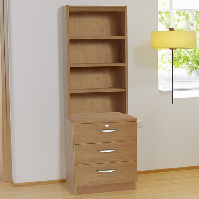 R White Cabinets Brown 3 Drawer 4 Shelf Storage Chest with Hutch - image 1