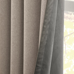 Furn Verso Reversible Suede-Look Blackout Eyelet Curtains Charcoal 229 x 137cm - thumbnail 3