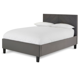 GFW Thea King Size Grey Velvet End Lift Ottoman Bed with Memory Pocket Mattress - thumbnail 2