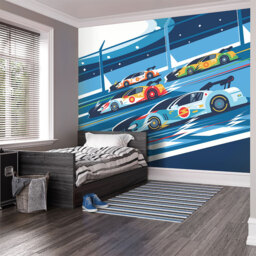 Origin Murals Sports Cars Blue Wall Mural - thumbnail 3