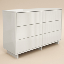 SOLACE+CO Velmor White 6 Drawer Ribbed Chest of Drawers - thumbnail 2