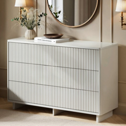 SOLACE+CO Velmor White 6 Drawer Ribbed Chest of Drawers - thumbnail 1