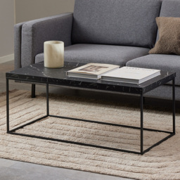 Florence Barossa Black Marble Marquina Rectangular Coffee Table