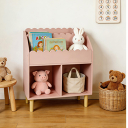 Kids Scallop Detailed Bookcase Pink - thumbnail 3