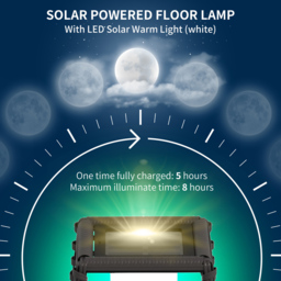 Outsunny Grey LED Solar Floor Lamp - thumbnail 4