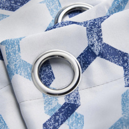 Alan Symonds George Ring Top Eyelet Curtains Blue 229 x 274cm - thumbnail 2