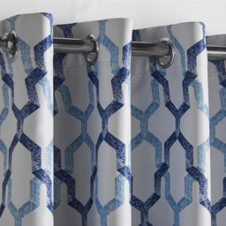 Alan Symonds George Ring Top Eyelet Curtains Blue 229 x 274cm - thumbnail 3