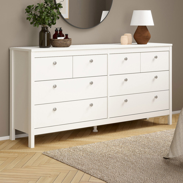 Florence Madrid 8 Drawers White Double Dresser - image 1