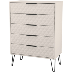 Crowndale Harlequin 5 Drawer Kashmir Matt Chest of Drawers Ready Assembled - thumbnail 2