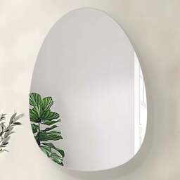 Denver Silver Oval Bathroom Mirror Cabinet