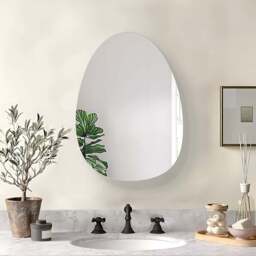 Denver Silver Oval Bathroom Mirror Cabinet - thumbnail 3