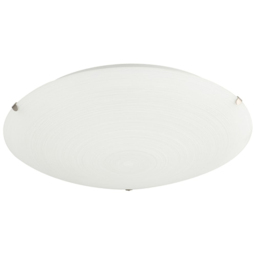 Happy Homewares Frosted White Flush Glass Ceiling Light Fitting with Soft Swirl Decoration