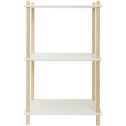 FurnitureHMD White and Natural 3 Tier Wood and MDF Large Bookshelf - thumbnail 2